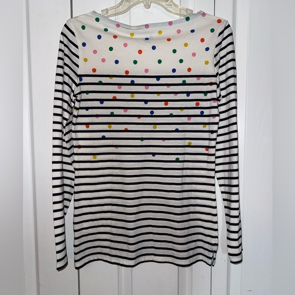 NWT Boden Breton Stripe Polka Dot Long Sleeve Top - Picture 3 of 13